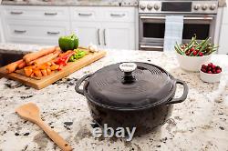 6 Quart Enameled Cast Iron Dutch Oven with Lid Dual Handles Oven Safe up to
