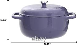 6 Quart Enameled Cast Iron Dutch Oven with Lid Dual Handles Oven Safe up to