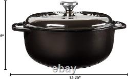 6 Quart Enameled Cast Iron Dutch Oven with Lid Dual Handles Oven Safe up to