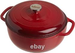 6 Quart Enameled Cast Iron Dutch Oven with Lid Island Spice Red