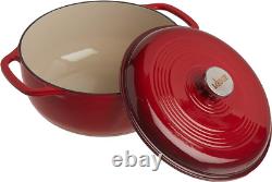6 Quart Enameled Cast Iron Dutch Oven with Lid Island Spice Red