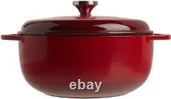 6 Quart Enameled Cast Iron Dutch Oven with Lid Island Spice Red