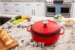 6 Quart Enameled Cast Iron Dutch Oven with Lid Island Spice Red