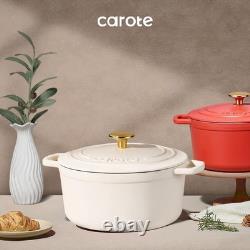 7QT Enameled Cast Iron Dutch Oven Pot with Lid, Heavy-Duty Dutch Ovens for So