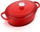 7qt Oval Dutch Oven Pot With Lid, Enameled Cast Iron Dutch Oven With Dual Handle