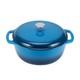 7.3 Quart Enameled Cast Iron Dutch Oven Pot With Lid Blue Safe Heavy-duty Dual