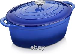 7.5 QT Enameled Oval Dutch Oven Pot with Lid, Cast Iron Dutch Oven with Dual Han