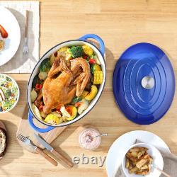7.5 QT Enameled Oval Dutch Oven Pot with Lid, Cast Iron Dutch Oven with Dual Han