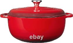 7.5 Quart Enameled Cast Iron Dutch Oven with Lid Dual Handles Oven Safe up t