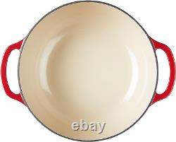 7.5 Quart Enameled Cast Iron Dutch Oven with Lid Dual Handles Oven Safe up t