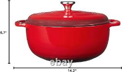 7.5 Quart Enameled Cast Iron Dutch Oven with Lid Dual Handles Oven Safe up t