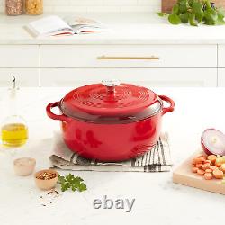 7.5 Quart Enameled Cast Iron Dutch Oven with Lid Dual Handles Oven Safe up t