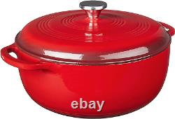 7.5 Quart Enameled Cast Iron Dutch Oven with Lid Dual Handles Oven Safe up t