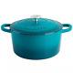 7 Qt. Round Enameled Cast Iron Dutch Oven In Teal With Lid