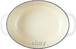 7 Quart Enameled Cast Iron Oval Dutch Oven with Lid Dual Handles Oven Safe u