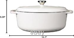 7 Quart Enameled Cast Iron Oval Dutch Oven with Lid Dual Handles Oven Safe u