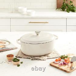 7 Quart Enameled Cast Iron Oval Dutch Oven with Lid Dual Handles Oven Safe u