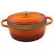 7-quart Enameled Orange Sunburst Cast Iron Dutch Oven With Lid
