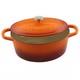 7-quart Enameled Orange Sunburst Cast Iron Dutch Oven With Lid