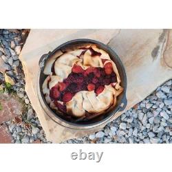8-Quart Deep Seasoned Cast Iron Dutch Oven with Lid and Metal Handle