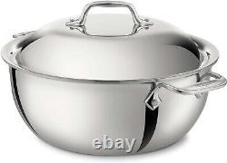 All-Clad D3 Polished Stainless Steel Dutch Oven with D5 Dome Lid 5.5 Qt