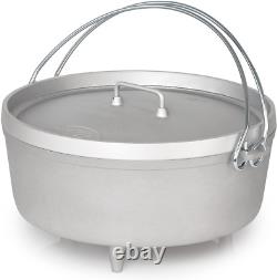 Aluminum 12' Dutch Oven Dutch Oven with Fixed Legs for Camping, Cabin and Home