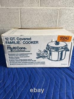 Americraft 12 Qt West Bend Multi-Core Stainless Stockpot Dutch Oven Pan With Extra