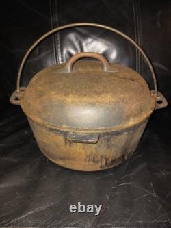 Antique Cast Iron Cookware Chicago Hardware Foundry Dutch Oven/Lid 8 Qt