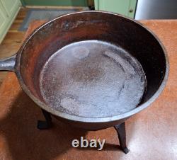 Antique Cast Iron Dutch Oven Roaster GT Glascock & Son Footed With Stand No Lid