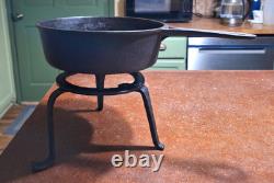Antique Cast Iron Dutch Oven Roaster GT Glascock & Son Footed With Stand No Lid