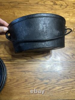 Antique Cast Iron Pot Gate Mark 3 Footed (cut Off) Camp Dutch Oven With Lid 10