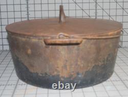 Antique RARE EARLY Wagner Arc Logo #10 Dutch Oven withLid Heat Ring Sits Flat 1891