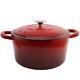 Artisan 7 Qt. Round Cast Iron Nonstick Dutch Oven In Scarlet Red With Lid