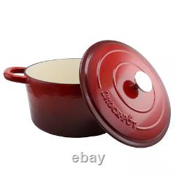 Artisan 7 Qt. Round Cast Iron Nonstick Dutch Oven in Scarlet Red with Lid