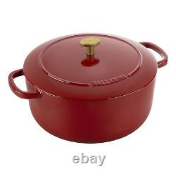 Ballarini Bellamonte Cast Iron Dutch Oven Lid 4.25-qt, Serves 3-4, Pomodoro Red