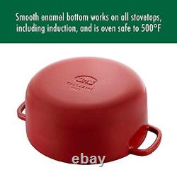 Ballarini Bellamonte Cast Iron Dutch Oven Lid 4.25-qt, Serves 3-4, Pomodoro Red