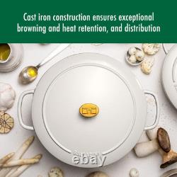 Bellamonte Cast Iron Dutch Oven with Lid 4.25-qt, Serves 4-4, Crema White