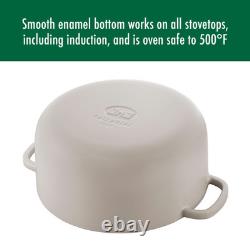Bellamonte Cast Iron Dutch Oven with Lid 4.25-qt, Serves 4-4, Crema White