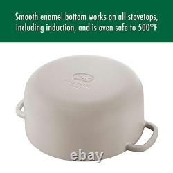 Bellamonte Cast Iron Dutch Oven with Lid 4.25-qt, Serves 4-4, Crema White