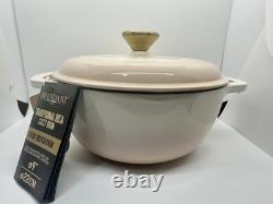 Brandani Italy Cast Iron 10 3qt Dutch Oven And Match 3qt Braiser White To Peach