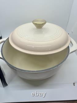 Brandani Italy Cast Iron 10 3qt Dutch Oven And Match 3qt Braiser White To Peach