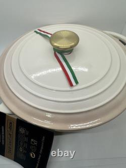 Brandani Italy Cast Iron 10 3qt Dutch Oven And Match 3qt Braiser White To Peach