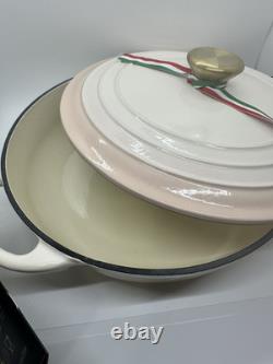 Brandani Italy Cast Iron 10 3qt Dutch Oven And Match 3qt Braiser White To Peach