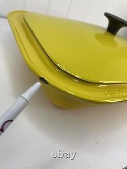 Brava Oven Enameled Cast Iron Chef's Pan and Lid Dutch Oven Yellow Ombré READ