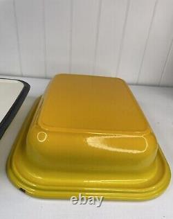 Brava Oven Enameled Cast Iron Chef's Pan and Lid Dutch Oven Yellow Ombré READ