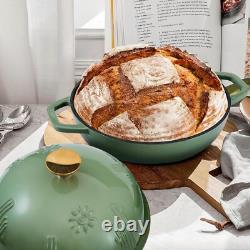 Bread Oven Cast Iron Bread Dutch Oven with Cloche Lid for Bread Baking Darkcy