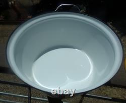 CATHRINEHOLM NORWAY ENAMELWARE YELLOW & WHITE LOTUS 16 HUGE DUTCH OVEN WithLID