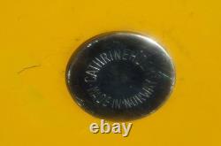 CATHRINEHOLM NORWAY ENAMELWARE YELLOW & WHITE LOTUS 16 HUGE DUTCH OVEN WithLID
