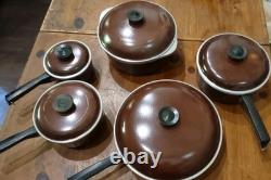 CLUB ALUMINUM COOKWARE 10 PC. SET OF POTS PANS DUTCH OVEN WithLIDS BROWN
