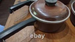 CLUB ALUMINUM COOKWARE 10 PC. SET OF POTS PANS DUTCH OVEN WithLIDS BROWN